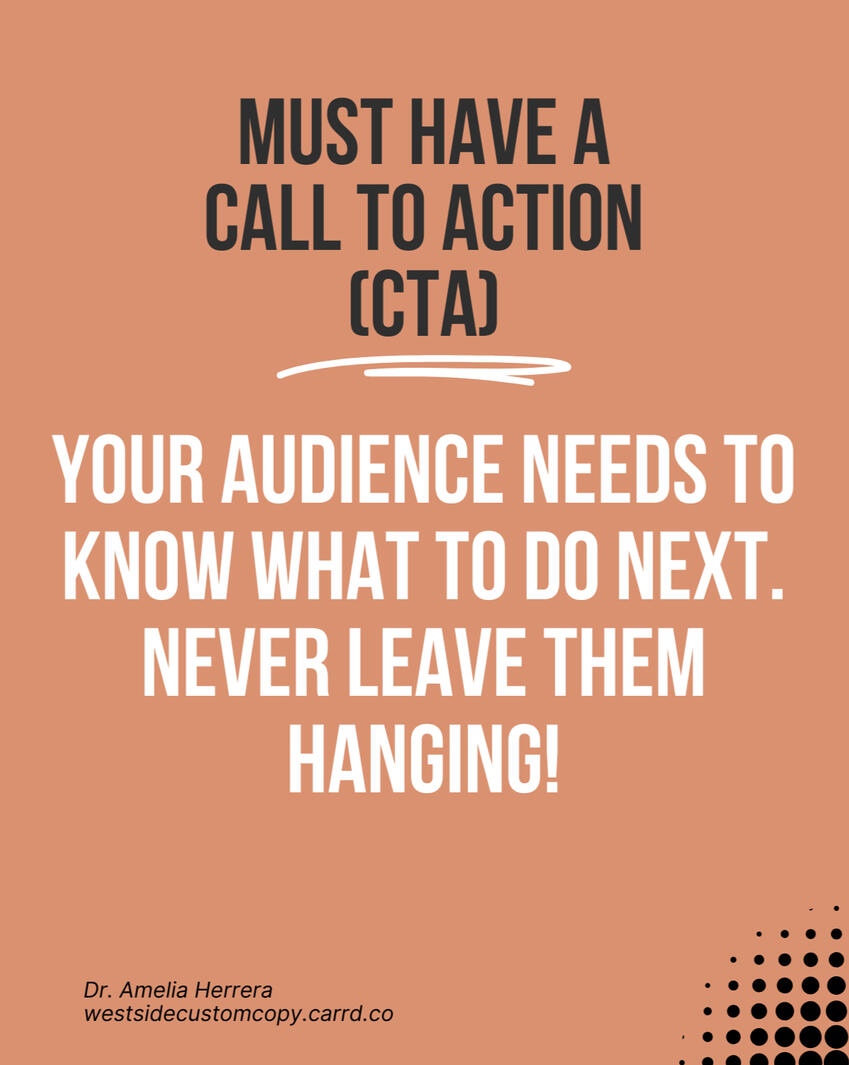 How to not leave your audience hanging. They need to know what to do next!